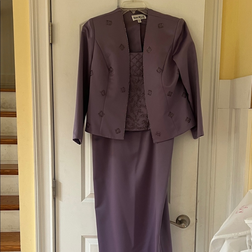 Karen Miller Lavender mother of the bride beaded dress and blazer set 8